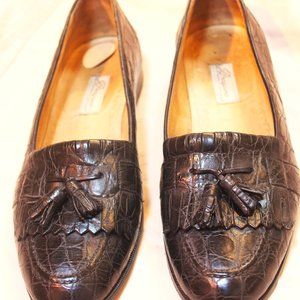 Cole Haan Bragano Alligator tassle loafers, brown, size 11.5 med